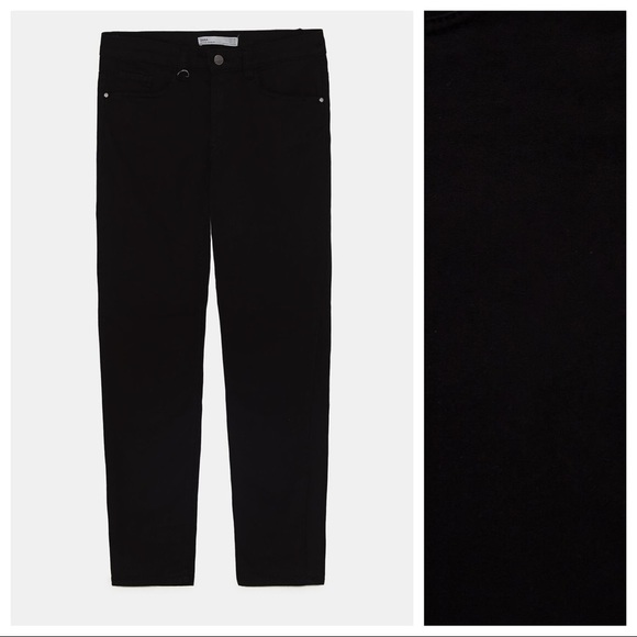 NWT. Zara Black Cotton Trousers. Size 6. - Picture 4 of 11